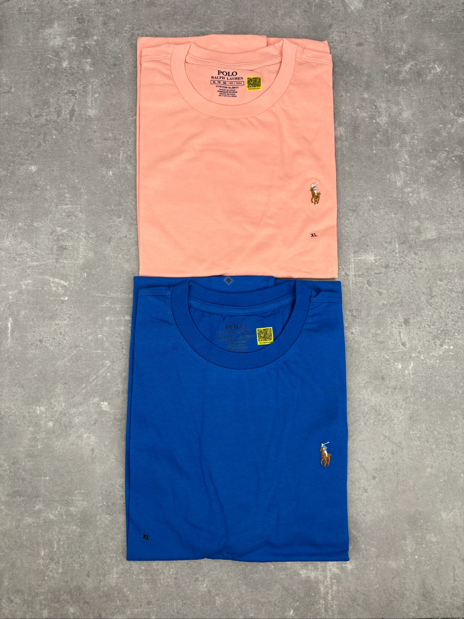 Lot 2 T-shirt Ralph Lauren (bleu et saumon)